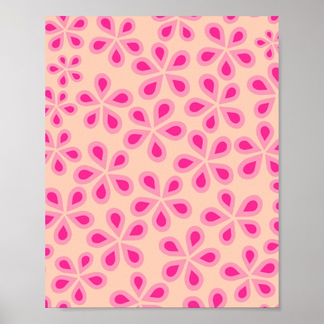 Poster Daisy Florets 05 Laranja E Rosa (Frente)