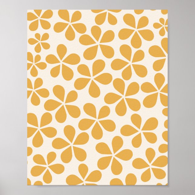 Poster Daisy Florets 06 Mostarda Amarelo E Creme Branco (Frente)