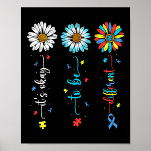 Poster Daisy Flower Autism Consciência É Certo Ser Difere