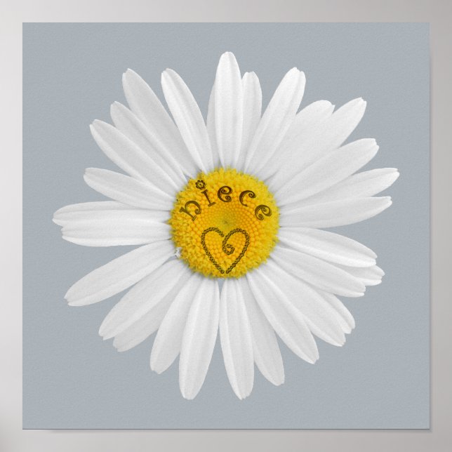 Pôster Daisy Flower For Niece Art Customize Background (Frente)