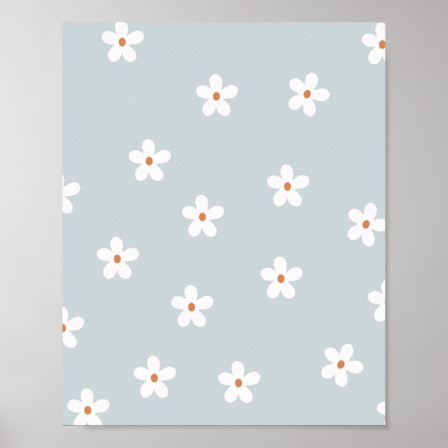 Poster Daisy Flowers Blue (Frente)