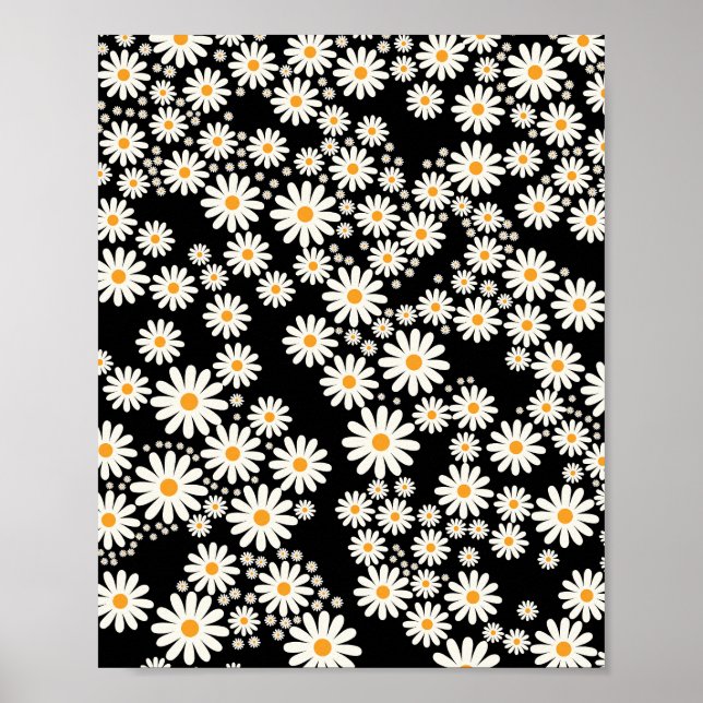 Poster Daisy Garden 08 Black (Frente)