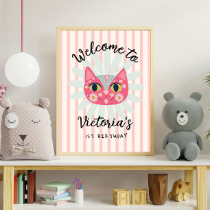 Poster Daisy Gatinho Face Purr-fect Festa de aniversário