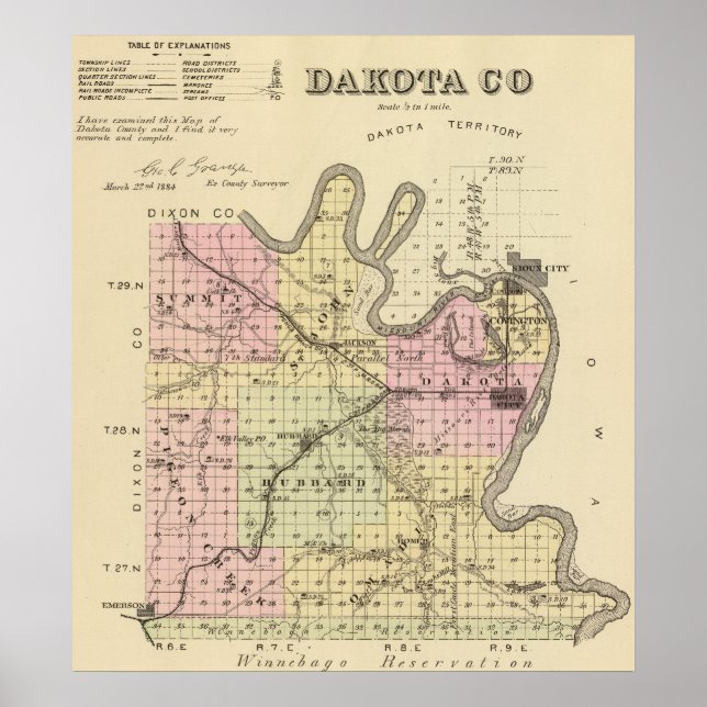 Poster Dakota County, Nebraska (Frente)