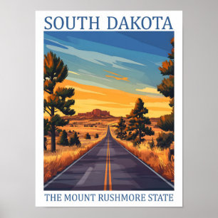 Poster Dakota do Sul Viagem do Estado de Monte Rushmore E