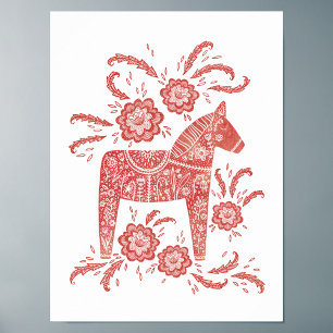 Poster Dala Horse Art Sueco