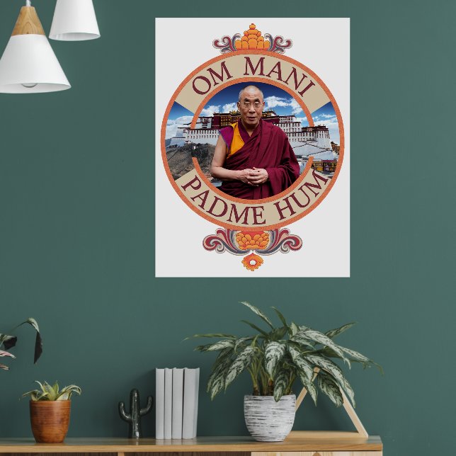 Poster Dalai Lama Potala Palácio Om Mani Padme Hum (Sala de Estar 1)