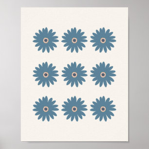 Poster Dália Azul e Creme