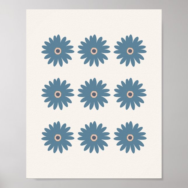 Poster Dália Azul e Creme (Frente)