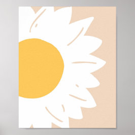 Poster Dália Bege – Arte Minimalista de Flores para Pared