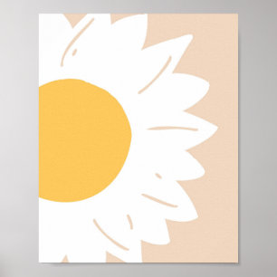 Poster Dália Bege – Arte Minimalista de Flores para Pared