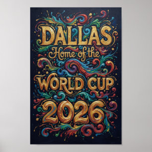 Poster Dallas Casa da Copa do Mundo 2026  Tipografia Dour