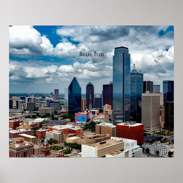 Poster Dallas, fotografia de paisagem urbana do Texas (Frente)