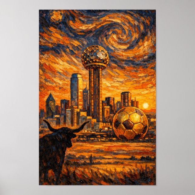 Poster Dallas Golden Hour World Cup 2026 Van Gohn Art (Frente)