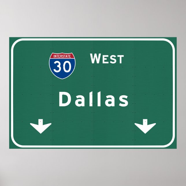 Poster Dallas Texas tx Interstate Highway Freeway Road : (Frente)