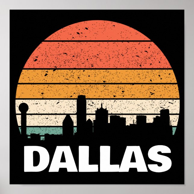 POSTER DALLAS TEXAS VINTAGEM SUNSET (Frente)