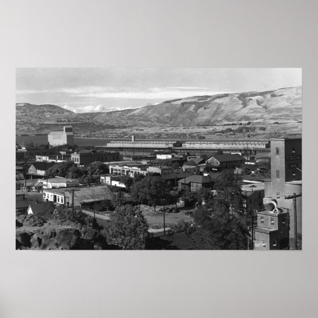 Poster Dalles, Oregon Dock View da Rua 4 (Frente)