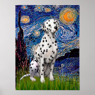 Pôster Dalmatian 1 - Starry Night (Vert)