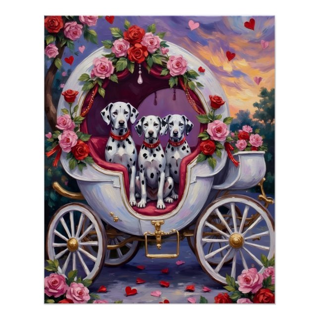 Pôster Dalmatian Dog Valentine's Day  (Frente)