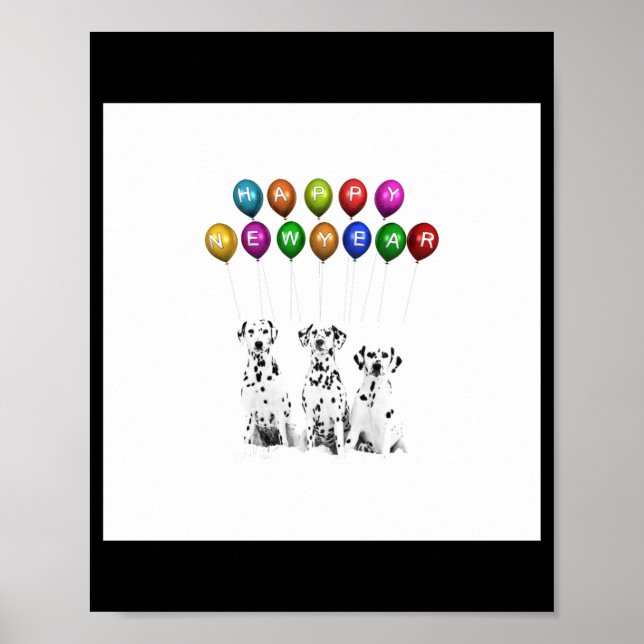 Poster Dalmatians Wishing Happy New Year 2016  (Frente)