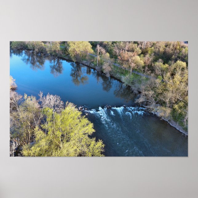 Poster Dam Oaks PA do Rio Schuylkill (Frente)