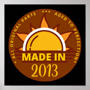 Poster Dama de aniversário engraçado FEITO EM 2013