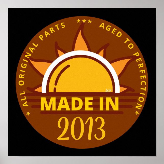 Poster Dama de aniversário engraçado FEITO EM 2013 (Frente)