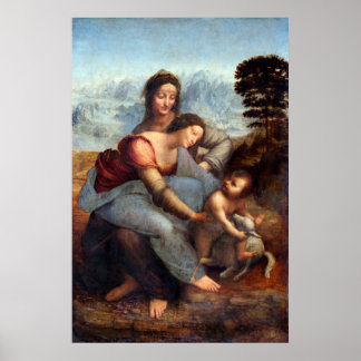 Poster Dama de Leonardo da Vinci com um Ermine (cerca de