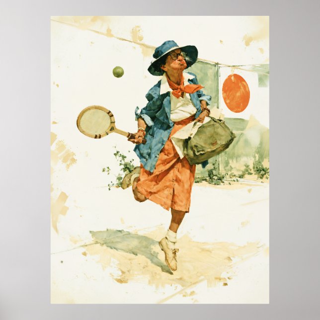 Poster Dama de Tênis Vintage Caprichosa (Frente)