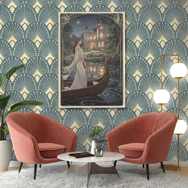 Poster Dama do Lago Art Nouveau (Criador carregado)