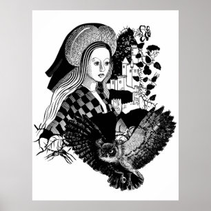 Poster Dama e Coruja Noturna