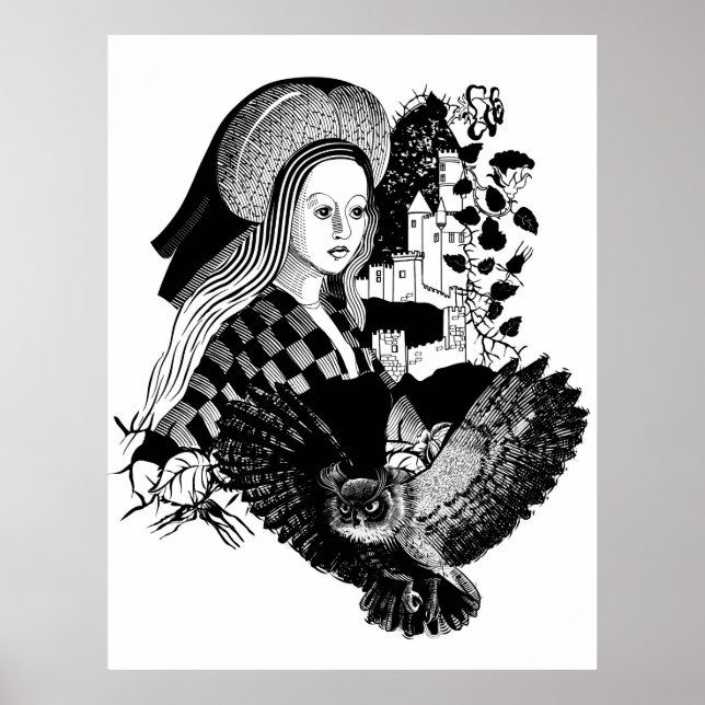 Poster Dama e Coruja Noturna (Frente)