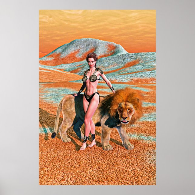 Poster Dama e Leão (Frente)