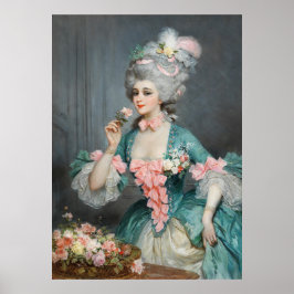 Poster Dama Elegante com Rosas