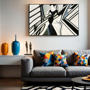 Poster Dama em Silhueta Art Déco
