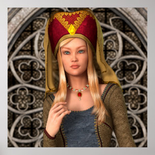 Pôster Dama Medieval