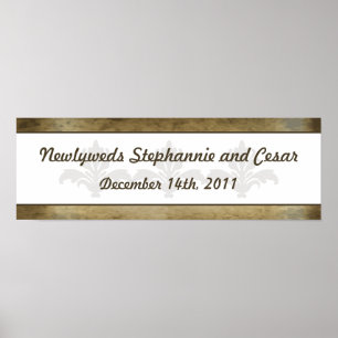 Pôster Damas Brown de 22,5"x7,5" para banner personalizad