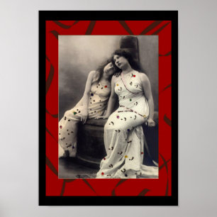 Poster Damas com cabelos longos imagem vitoriana