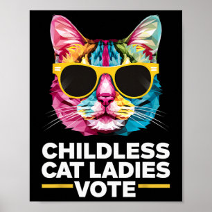 Poster Damas de Gato sem Filhos Votam Azul 1