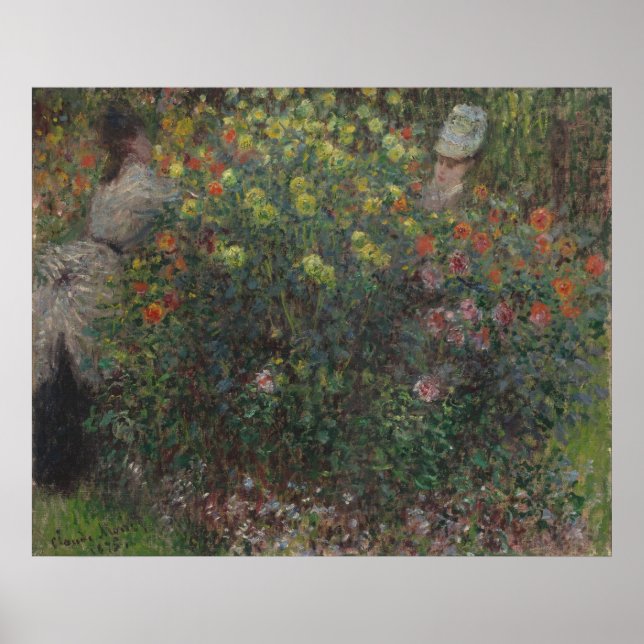 Poster Damas na Flores Monet 1875 (Frente)