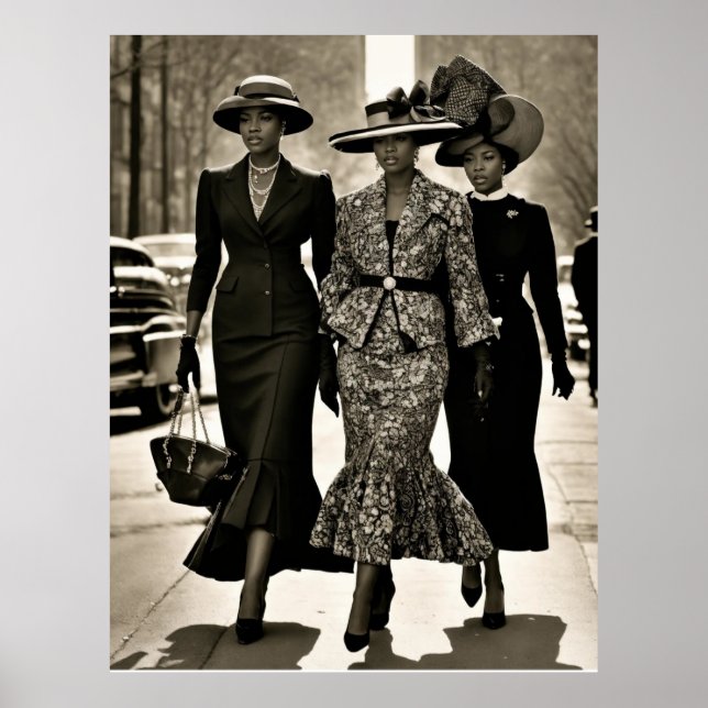 Poster Damas Sofisticadas do Renascimento de Harlem (Frente)