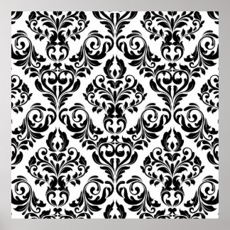 Poster Damask Canvas Print