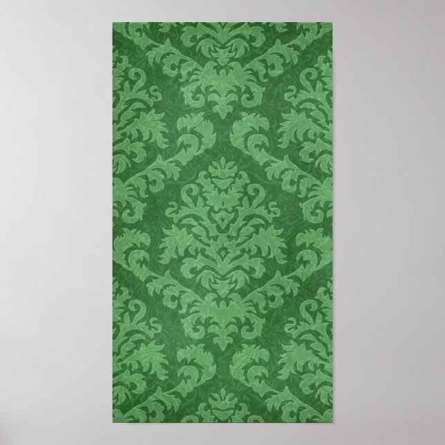 PÔSTER DAMASK CORT VELVET, TAPESTRA EM VERDE (Frente)