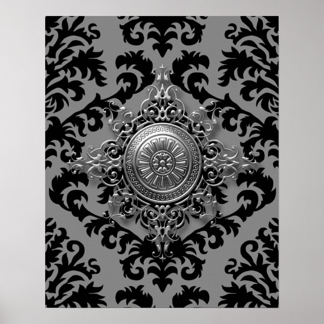 Poster Damask Design, Filigree Medallion (Frente)