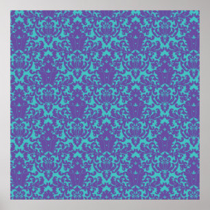 Pôster Damask Lace Purple Teal