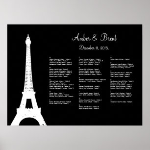 Pôster Damask Paris Seating Chart