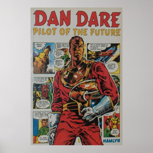 Poster Dan Dare retro quadric book art (Frente)