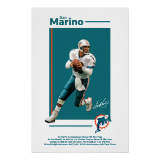 Pôster Dan Marino Miami Dolphins Poster