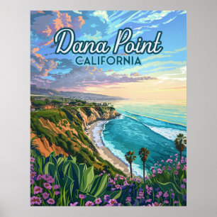 Poster Dana Point California Beach Orange County Vintage