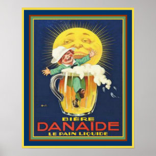Pôster Danaide - anúncio francês 16x20 da cerveja do